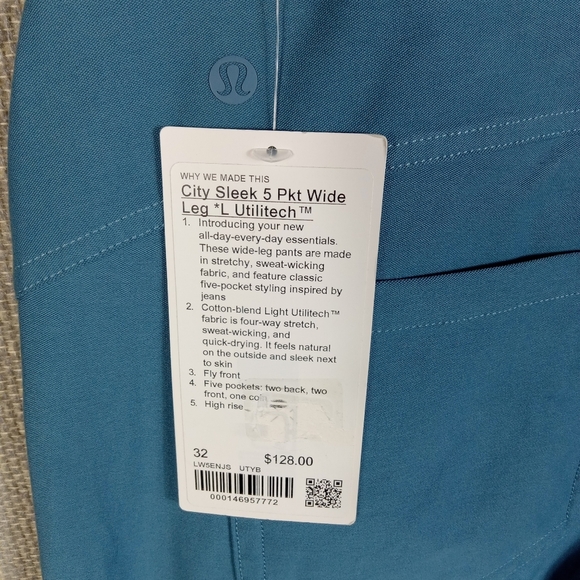 Lululemon City Sleek 5 Pocket Wide-Leg *L Utilitech High Rise Pants Womens 32 - Picture 5 of 10